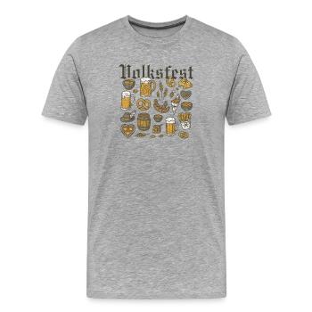 Folk Festival – Bavarian Specialties - Men's Premium Organic T-Shirt - heather grey - Front - Damien (186cm)