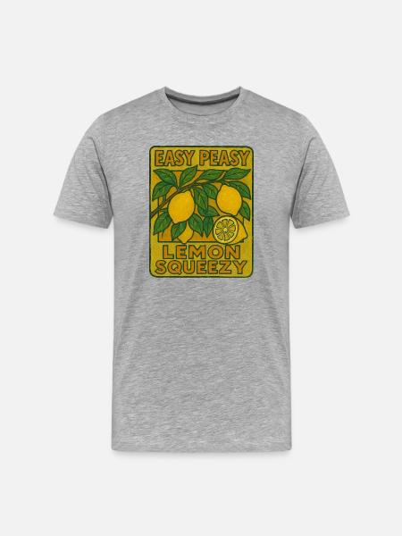 Easy Peasy Lemon Squeezy - Men's Premium Organic T-Shirt - heather grey