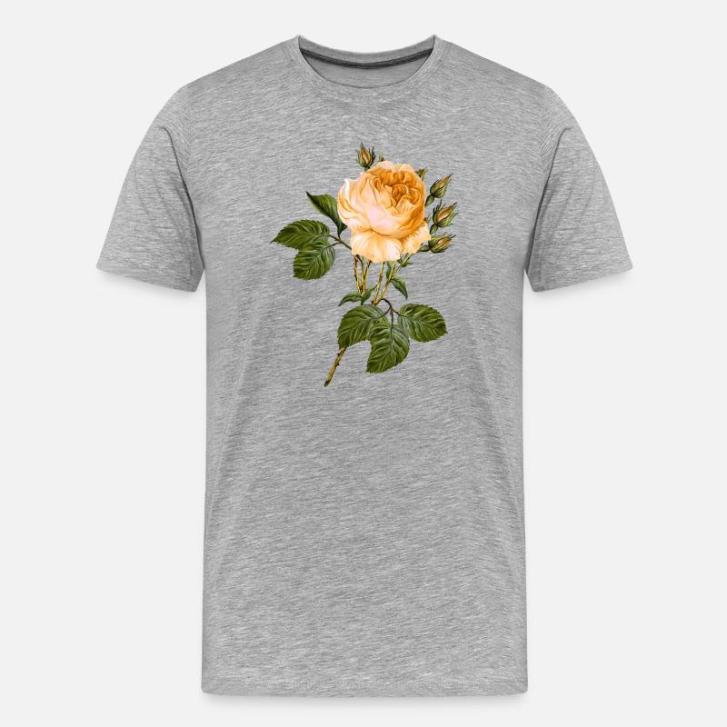 Blume - Männer Premium Bio T-Shirt - Grau meliert