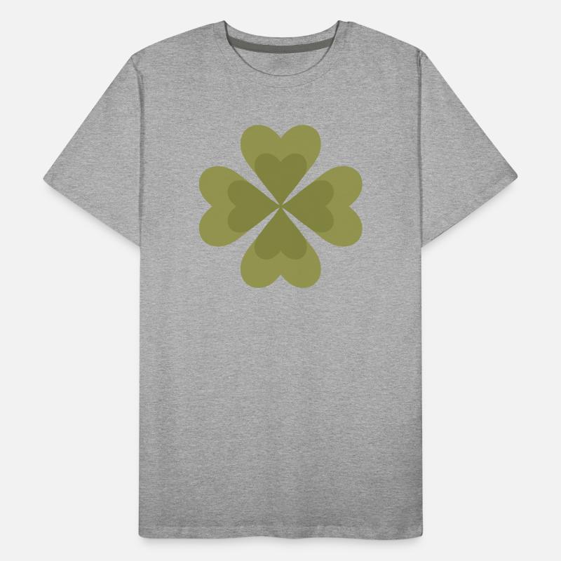 Vierblättriges Kleeblatt-Musterdesign Männer Premium Bio T-Shirt