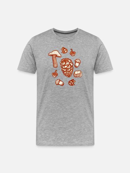 Rustikale Herbstschmuck-Illustration - Männer Premium Bio T-Shirt - Grau meliert