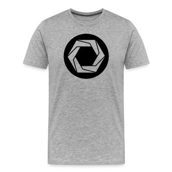 Geometric Aperture Symbol - Men's Premium Organic T-Shirt - heather grey - Front - Damien (186cm)