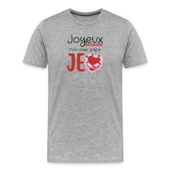 Happy birthday dad - Men's Premium Organic T-Shirt - heather grey - Front - Damien (186cm)
