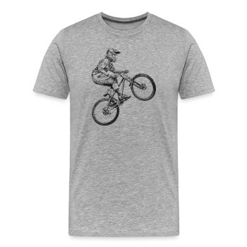 Bicyclette - T-shirt bio Premium Homme - gris chiné - Devant - Damien (186cm)