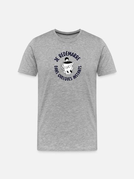 Coffee addict - Men's Premium Organic T-Shirt - heather grey