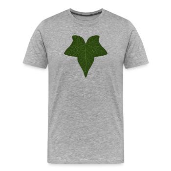 Elegant Green Ivy Leaf Pattern - Men's Premium Organic T-Shirt - heather grey - Front - Damien (186cm)