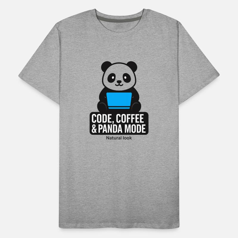 Code, café et style panda T-shirt bio Premium Homme