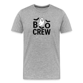 Halloween design with ghost and bats - Men's Premium Organic T-Shirt - heather grey - Front - Damien (186cm)