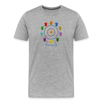 Pop Art Riesenrad – Dubbeglas Wurstmarkt Weinfest - Männer Premium Bio T-Shirt - Grau meliert - Vorne - Damien (186cm)
