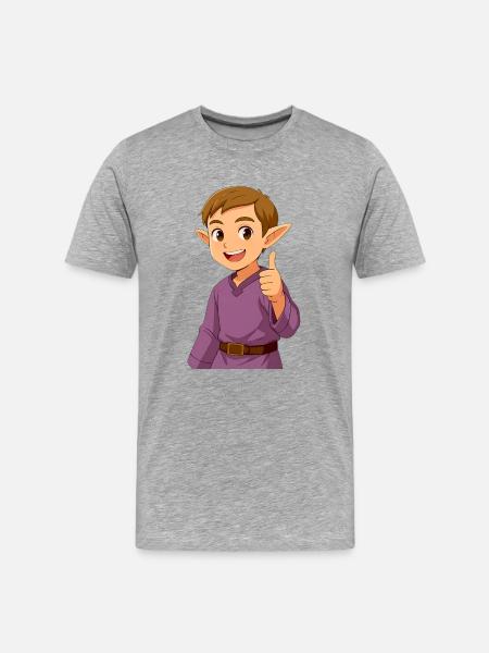 Shane – The cheerful, sweet elf boy with charm - Men's Premium Organic T-Shirt - heather grey
