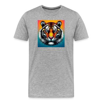 tigre - T-shirt bio Premium Homme - gris chiné - Devant - Damien (186cm)