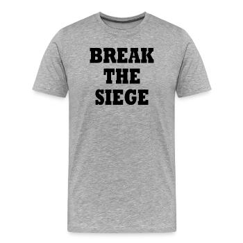 break the siege - Men's Premium Organic T-Shirt - heather grey - Front - Damien (186cm)