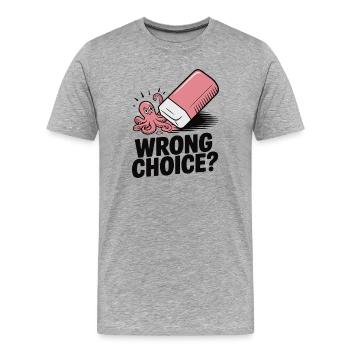 Playful Octopus Eraser Design - Men's Premium Organic T-Shirt - heather grey - Front - Damien (186cm)