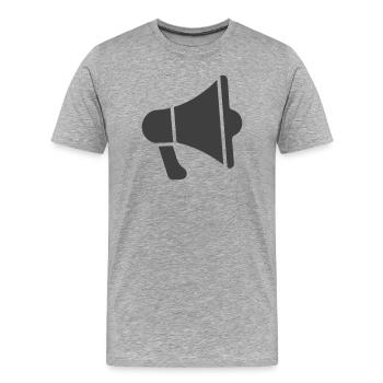 Icône de mégaphone - T-shirt bio Premium Homme - gris chiné - Devant - Damien (186cm)