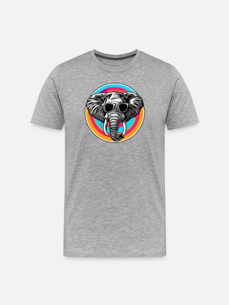 Elephant with sunglasses - Men's Premium Organic T-Shirt - heather grey