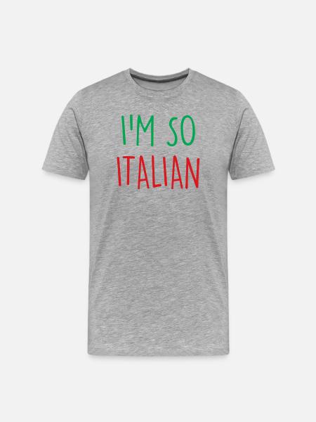 I'm so Italian - Männer Premium Bio T-Shirt - Grau meliert