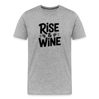 Rise and Wine - Men's Premium Organic T-Shirt - heather grey - Front - Damien (186cm)
