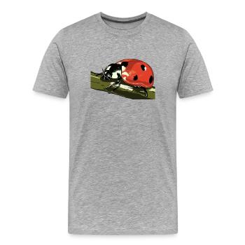 Coccinelle sur la tige de la plante - T-shirt bio Premium Homme - gris chiné - Devant - Damien (186cm)