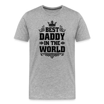 Best Dad in the World Gift Crown Best Daddy - Men's Premium Organic T-Shirt - heather grey - Front - Damien (186cm)