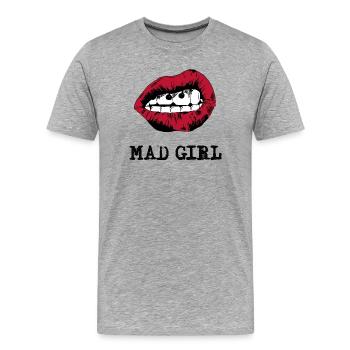 Exciting Lips with Surreal Faces - Men's Premium Organic T-Shirt - heather grey - Front - Damien (186cm)