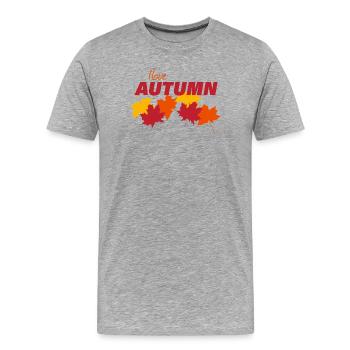 Automne - T-shirt bio Premium Homme - gris chiné - Devant - Damien (186cm)