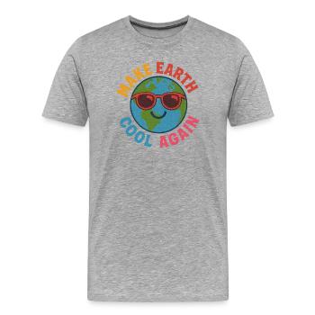 Rafraîchir la Terre à nouveau - T-shirt bio Premium Homme - gris chiné - Devant - Damien (186cm)