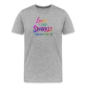 Regenbogen Glitzer Inspirierendes Zitat Design - Männer Premium Bio T-Shirt - Grau meliert - Vorne - Damien (186cm)