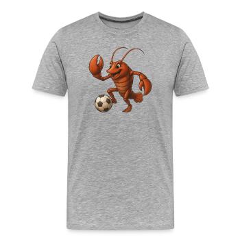 Mignon homard joueur de football drôle club de football - T-shirt bio Premium Homme - gris chiné - Devant - Damien (186cm)
