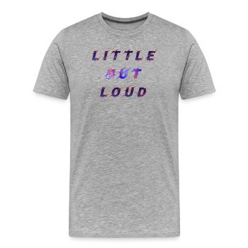 Retro-Effekt Babysprüche  Geburt  klein aber laut - Männer Premium Bio T-Shirt - Grau meliert - Vorne - Damien (186cm)