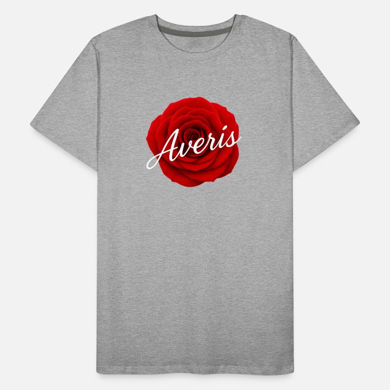 Rote Rose mit Avenir-Textdesign Männer Premium Bio T-Shirt