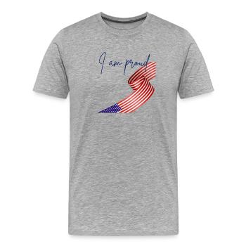 American Pride Wrapped Flag - Men's Premium Organic T-Shirt - heather grey - Front - Damien (186cm)