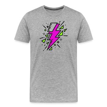 Contemporary Violet and Green Ray - Men's Premium Organic T-Shirt - heather grey - Front - Damien (186cm)