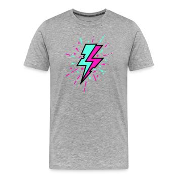 Retro Lightning Bolt Colorful Style - Men's Premium Organic T-Shirt - heather grey - Front - Damien (186cm)