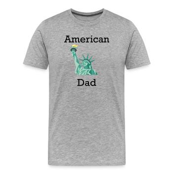 Amerikanischer Vater - Männer Premium Bio T-Shirt - Grau meliert - Vorne - Damien (186cm)