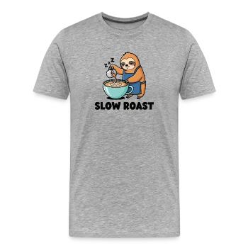 Lazy Latte - Men's Premium Organic T-Shirt - heather grey - Front - Damien (186cm)
