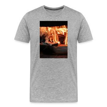 Flame Hanging Flame - Men's Premium Organic T-Shirt - heather grey - Front - Damien (186cm)