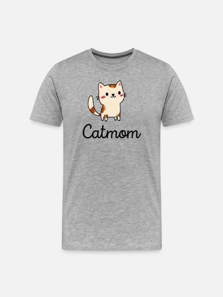 Cute cat design with charm - Men's Premium Organic T-Shirt - heather grey