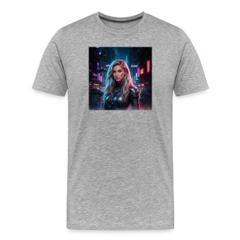 Cyber Maxima 0.1 - Men's Premium Organic T-Shirt - heather grey - Front - Damien (186cm)