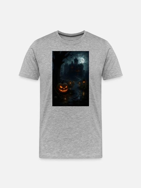 Scary Halloween Pumpkin Goth - Men's Premium Organic T-Shirt - heather grey