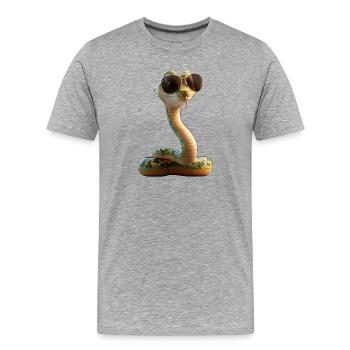 Schlange Python Kobra Klapperschlange Schlangen - Männer Premium Bio T-Shirt - Grau meliert - Vorne - Damien (186cm)