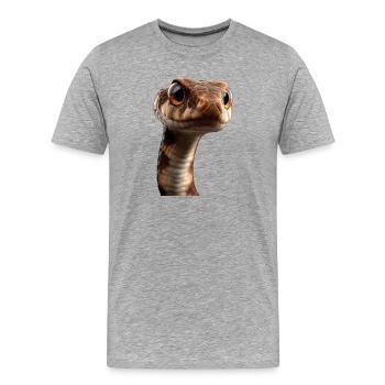 Schlange Python Kobra Klapperschlange Schlangen - Männer Premium Bio T-Shirt - Grau meliert - Vorne - Damien (186cm)
