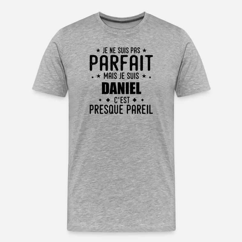 Daniel: authentisch, unvollkommen, oberflächlich, perfekt - Männer Premium Bio T-Shirt - Grau meliert