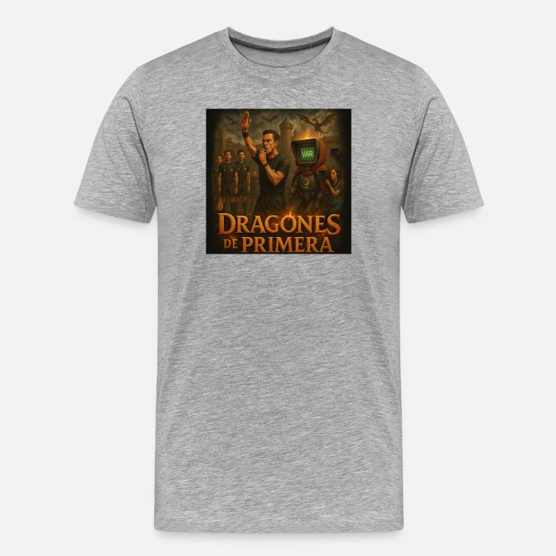 First Class Dragons - Men's Premium Organic T-Shirt - heather grey