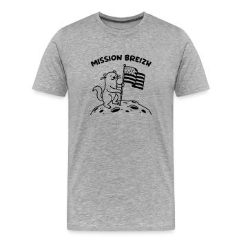 Bretonische Bretonin Hermine auf dem Mond Gwenn ha du - Männer Premium Bio T-Shirt - Grau meliert - Vorne - Damien (186cm)