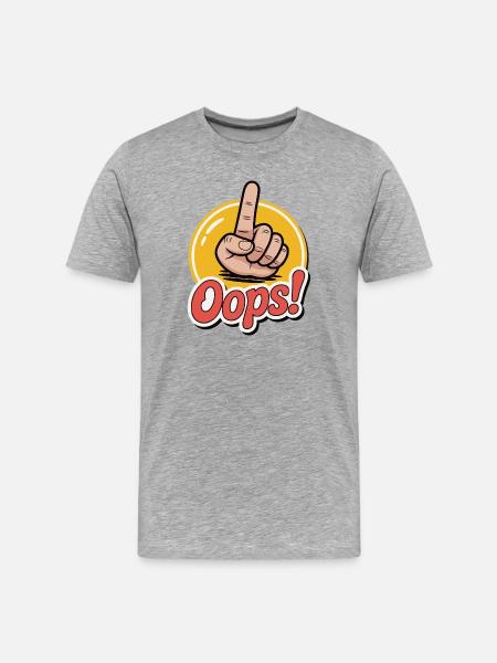 Bold Hand Gesture Graphic Design - Men's Premium Organic T-Shirt - heather grey