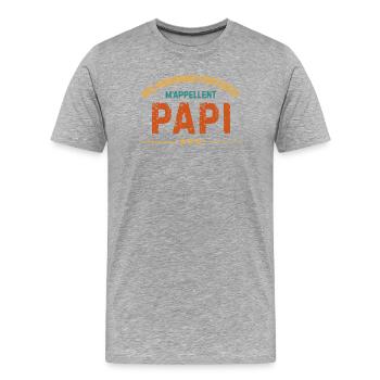 Personalized Call Me Grandad Gift with Name - Men's Premium Organic T-Shirt - heather grey - Front - Damien (186cm)