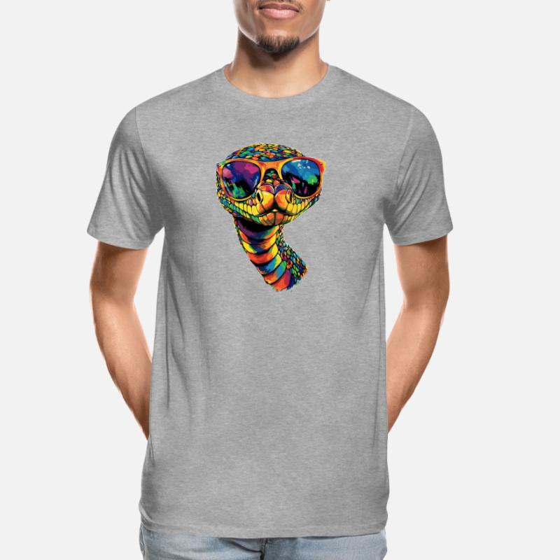 serpent, python, cobra, serpent à sonnettes, serpents T-shirt bio Premium Homme