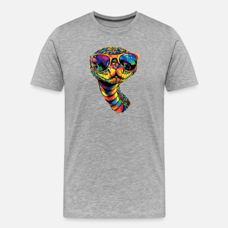 snake, python, cobra, rattlesnake, snakes - Men's Premium Organic T-Shirt - heather grey