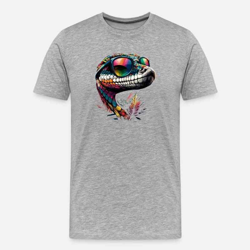 snake, python, cobra, rattlesnake, snakes - Men's Premium Organic T-Shirt - heather grey