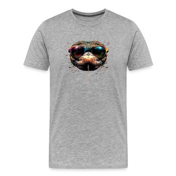 Schlange Python Kobra Klapperschlange Schlangen - Männer Premium Bio T-Shirt - Grau meliert - Vorne - Damien (186cm)